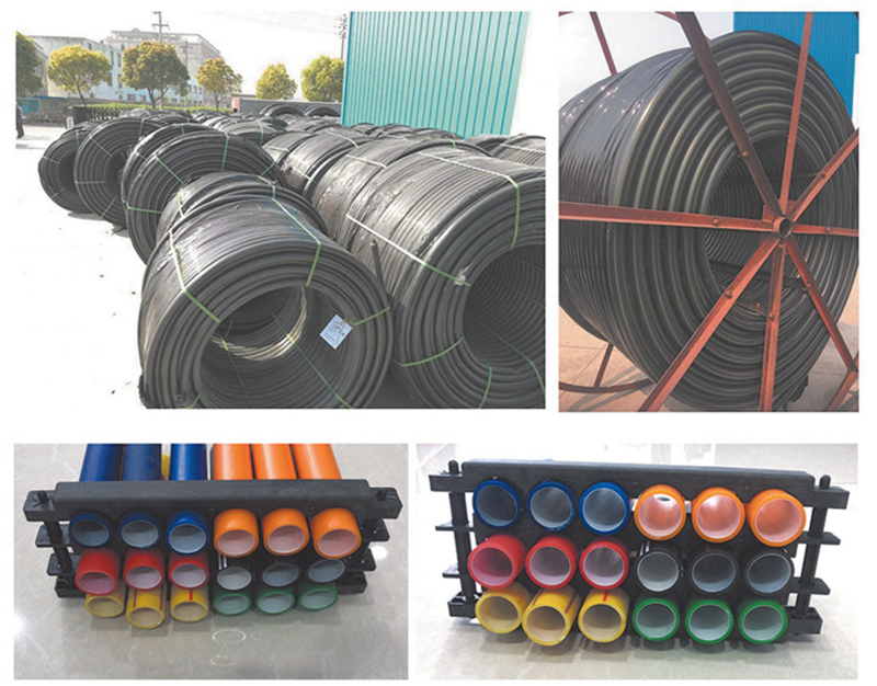 高密度聚乙烯(HDPE )硅芯管制作，系采用特種HDPE原料加硅料共擠復(fù)合而成，具備以下基本特性: 1.管道的強(qiáng)度，包括抗壓，抗張和抗沖擊能力，充分考慮到光(電)纜保護(hù)所需的安全系數(shù)，不再需要大管作外層保護(hù)。 2、硅管曲率半徑小，為其外徑的十倍。敷管時遇到彎曲處和上下管落差處可隨路而轉(zhuǎn)或隨坡而走，無須作任何特別處理，更不必設(shè)入井過渡。 3、其內(nèi)壁的硅芯層是固體的，永久的潤滑濟(jì)。 4、其內(nèi)壁的硅芯層被同步擠壓進(jìn)壁內(nèi)，均勻地分布于整個內(nèi)壁，硅芯層與高度密聚乙烯具有相同的物理和機(jī)械特性:不會剝落，脫離。 5、其內(nèi)壁硅芯層的摩擦特性保持不變，纜線在管道內(nèi)反復(fù)抽取。 6、其內(nèi)璧的硅芯層不與水溶，污物進(jìn)管后可用水沖洗管道，可免遭嚙齒動物破壞。7、抗老化，使用壽命長，埋入地下可達(dá)50年以上。 8、耐候性能好。 9、施工快捷，可大降低工程造價。